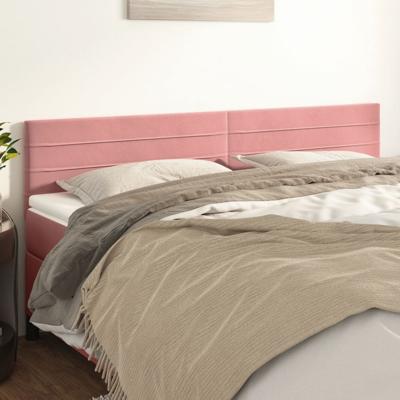 Hoofdborden 2 st 80x5x78/88 cm fluweel roze