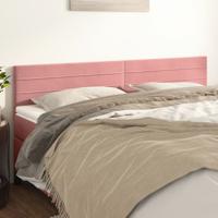 Hoofdborden 2 st 80x5x78/88 cm fluweel roze