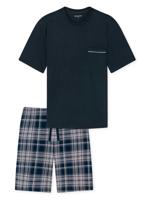 Schiesser - Pyjama Short - Comfort Fit - zwartblauw, Maat:48