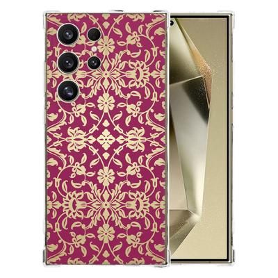 Samsung Galaxy S25 Ultra Hoesje - Barok Pink TPU Antishock Samsung Galaxy S25 Ultra Hoesje - Barok Pink TPU Antishock