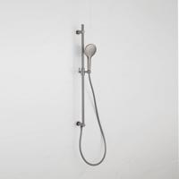 Fortifura Calvi Glijstangset - geïntegreerde wandaansluitbocht - doucheslang glad- ronde handdouche - Geborsteld Gunmetal PVD SW1111532/SW721165//SW799451