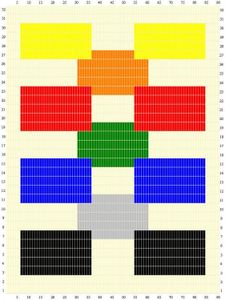 Sunarts doe het zelf pakket model Gestapelde vierkantjes 80 x 210 cm artikelnummer D088