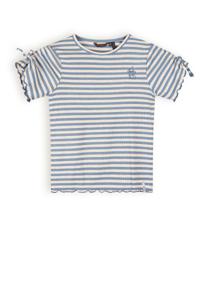 NoNo Meisjes t-shirt gestreept - Kim - Parisian blauw