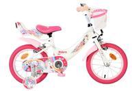 Volare unicorn kinderfiets - meisjes - 14 inch - wit - twee handremmen