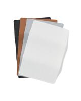 HEMA Reparatiestof 19x12cm denim wit bruin grijs zwart - 4 stuks (zwart)