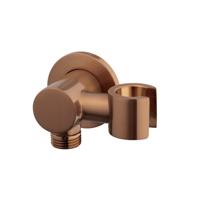 Wandaansluitbocht BWS Danielle Met Kantelbare Handdouchehouder Rond 1/2" Geborsteld Brons Koper Boss & Wessing