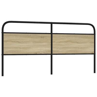 Hoofdbord 180 cm staal en bewerkt hout sonoma eikenkleurig