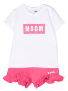 MSGM Kids ensemble haut-short à logo imprimé - Blanc