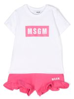 MSGM Kids ensemble haut-short à logo imprimé - Blanc - thumbnail