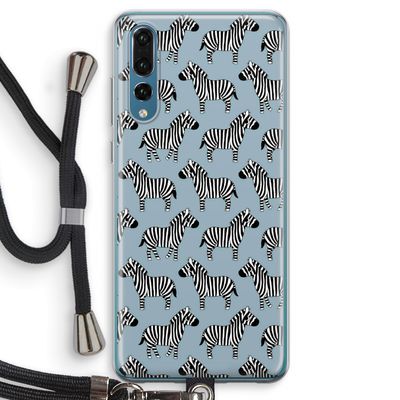 Zebra: Huawei P20 Pro Transparant Hoesje met koord