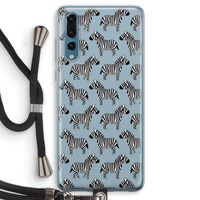 Zebra: Huawei P20 Pro Transparant Hoesje met koord