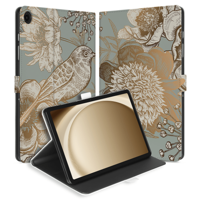 Uniek Samsung Galaxy Tab A9 Plus Tablethoes Vintage Bird Flowers Design | B2C Telecom