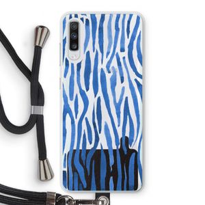 Blauwe nerven: Samsung Galaxy A70 Transparant Hoesje met koord