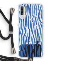Blauwe nerven: Samsung Galaxy A70 Transparant Hoesje met koord