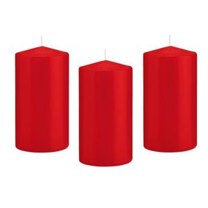 Cilinderkaars/stompkaars - 8x - rood - 8 x 15 cm - 69 branduren