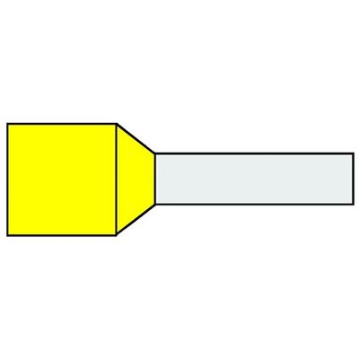 Geïsoleerde Adereindhuls 0,25qmm Geel penlengte = 8mm