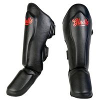 Gladts Scheenbeschermers Kunstleer Zwart Maat L - thumbnail