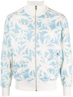 Palm Angels veste de sport zippé à imprimé palmier - Bleu