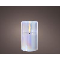 Kaars LED in glas iriserend 12,5cm