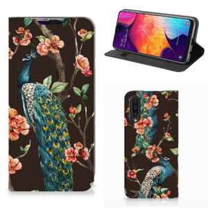 Samsung Galaxy A50 Hoesje maken Pauw met Bloemen