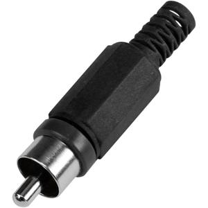 TRU COMPONENTS 595227 Cinch-connector Stekker, recht Aantal polen: 2 Zwart 1 stuk(s)