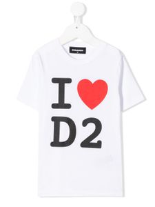 DSQUARED2 KIDS t-shirt I Heart D2 imprimé - Blanc