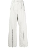 izzue pantalon ample à détails de zips - Blanc