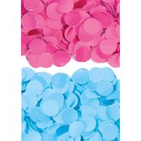 400 gram fuchsia roze en blauwe papier snippers confetti mix set feest versiering - thumbnail