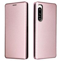 Sony Xperia 5 IV Flip Case - Koolstofvezel - Rosé goud