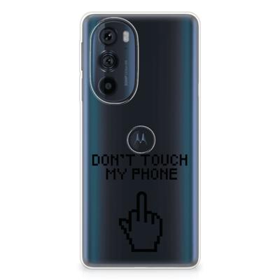 Motorola Edge 30 Pro Silicone-hoesje Finger Don't Touch My Phone Motorola Edge 30 Pro Silicone-hoesje Finger Don't Touch My Phone