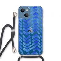 Blauwe pijlen: iPhone 13 mini Transparant Hoesje met koord