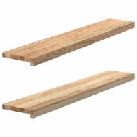 VidaXL Vensterbanken 2 st onbehandeld 110x20x2 cm massief eikenhout