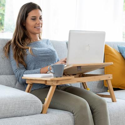 Bamboe Opklapbare Bijzettafel Lapwood InnovaGoods