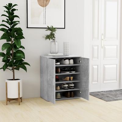 Schoenenkast 60x35x70 cm bewerkt hout betongrijs