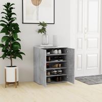 Schoenenkast 60x35x70 cm bewerkt hout betongrijs