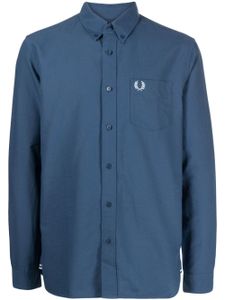 Fred Perry chemise en coton à logo brodé - Bleu