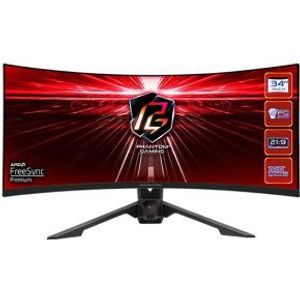 ASRock Phantom Gaming PG34WQ15R3A 34 Wide Quad HD 165Hz Curved VA Monitor