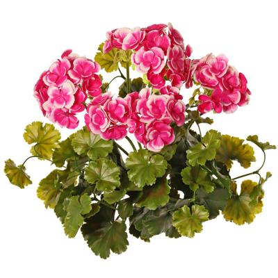 Kunstbloemen boeketje - Franse geranium - roze - UV bestendig - D30 cm x H39 cm