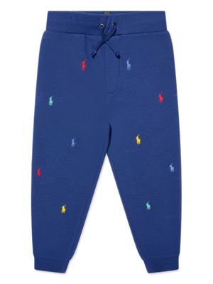 POLO RALPH LAUREN KIDS pantalon de jogging en coton à logo brodé - Bleu