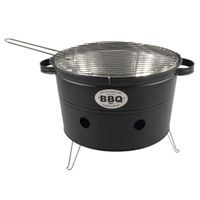 Houtskool barbecue/bbq emmer zwart tafelmodel 33 cm   -