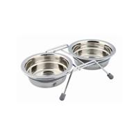 Voerbak voor honden Trixie Roestvrij staal 250 ml Dubbel 2 x 250 ml
