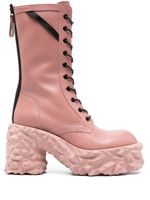 Premiata bottes en cuir 100 mm - Rose