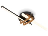 Briloner LED-plafondlamp (2 staven, Hout, zwart)