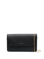 Marni pochette en cuir à logo imprimé - Noir