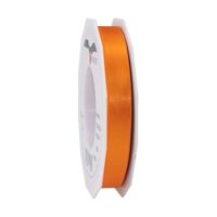 1x Luxe hobby/decoratie oranje satijnen sierlinten 1,5 cm/15 mm x 25 meter