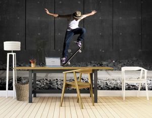 Vlies fotobehang Skateboard stunts