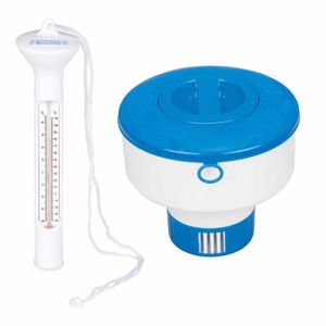 Zwembad chlorinator chloordrijver/chloorverdeler met thermometer voor kleine zwembaden