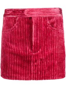 ISABEL MARANT minijupe en velours côtelé à coupe longue - Rose