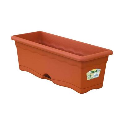 Plantenbak met schaal Plastiken Terra cotta Polypropyleen 80 x 20 cm