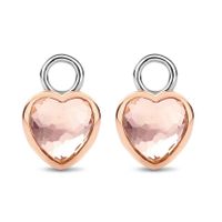 TI SENTO-Milano 9231NU Oorbedels Hart zilver-synthetisch kristal rosekleurig-roze 10 x 15 mm